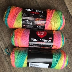 Red heart super saver stripes retro stripes yarn
